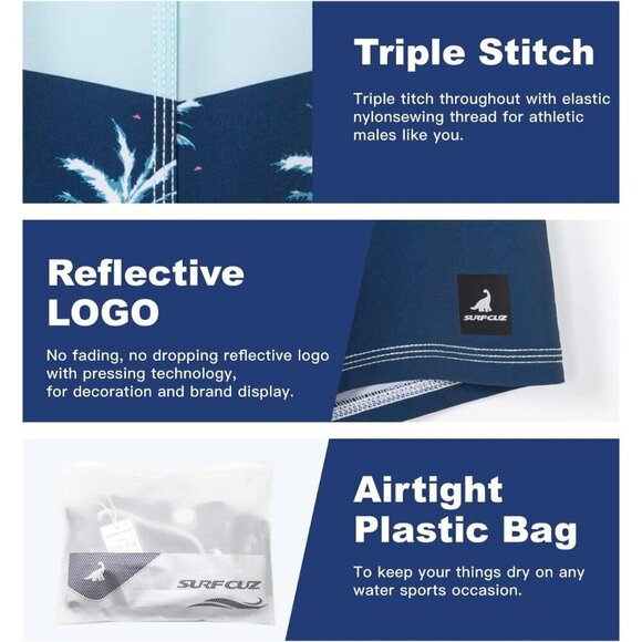 🆕 Brand New - Men's Navy Blue Beach Board Short - Picture 5 of 5